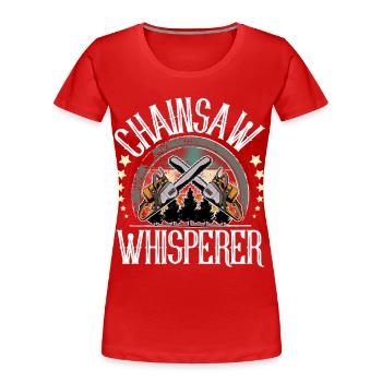 Holzfäller Baumfäller - Frauen Premium Bio T-Shirt - Rot - Vorne - Mia (176cm)