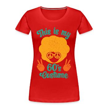 60er Jahre 1960er Sechziger Party Outfit Kostüm - Frauen Premium Bio T-Shirt - Rot - Vorne - Mia (176cm)