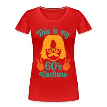 60er Jahre 1960er Sechziger Party Outfit Kostüm - Frauen Premium Bio T-Shirt - Rot - Vorne - Mia (176cm)
