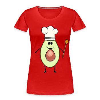 Avocado Gemüse Hobbykoch Restaurant Vegetarisch - Frauen Premium Bio T-Shirt - Rot - Vorne - Mia (176cm)