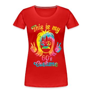 60er Jahre 1960er Sechziger Party Outfit Kostüm - Frauen Premium Bio T-Shirt - Rot - Vorne - Mia (176cm)