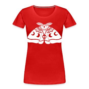Weiße Motte - Frauen Premium Bio T-Shirt - Rot - Vorne - Mia (176cm)