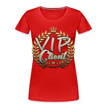 VIP Client - Frauen Premium Bio T-Shirt - Rot - Vorne - Mia (176cm)