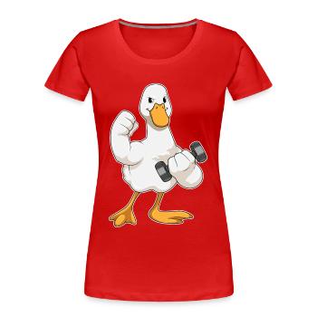 Culturiste Dumbbell Dumb Bodybuilding - T-shirt bio Premium Femme - rouge - Devant - Mia (176cm)