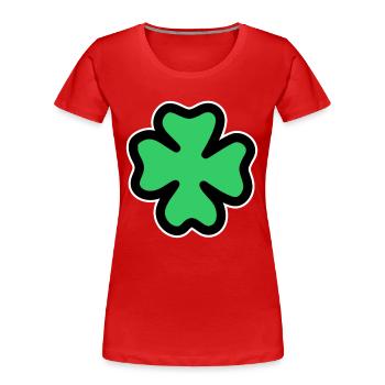 trèfle à quatre feuilles - T-shirt bio Premium Femme - rouge - Devant - Mia (176cm)