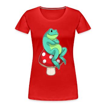 Frosch Pilz - Frauen Premium Bio T-Shirt - Rot - Vorne - Mia (176cm)