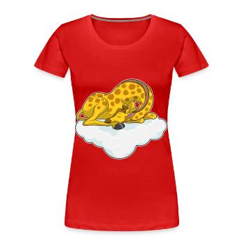 Giraffe Schlafen Wolke - Frauen Premium Bio T-Shirt - Rot - Vorne - Mia (176cm)