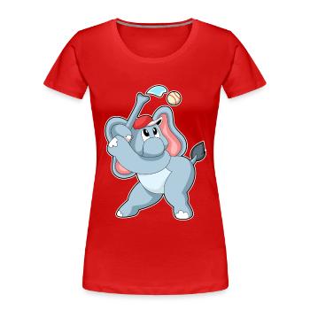 Elephant Baseball - T-shirt bio Premium Femme - rouge - Devant - Mia (176cm)