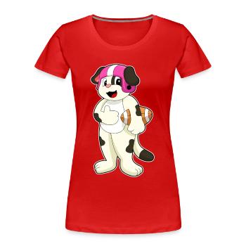 Sports de football américain pour chiens - T-shirt bio Premium Femme - rouge - Devant - Mia (176cm)