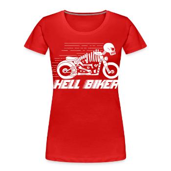 Motorcycle skeleton white - Women's Premium Organic T-Shirt - red - Front - Mia (176cm)