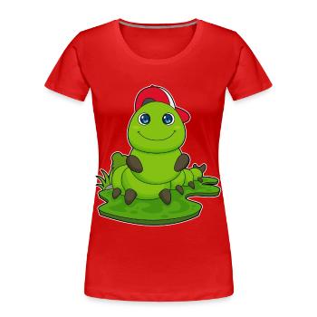 École Caterpillar Student Cap - T-shirt bio Premium Femme - rouge - Devant - Mia (176cm)