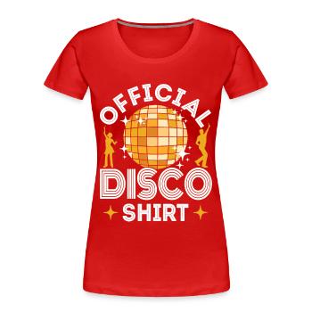 Disco 70er 80er Jahre Disko Party Outfit Discothek - Frauen Premium Bio T-Shirt - Rot - Vorne - Mia (176cm)