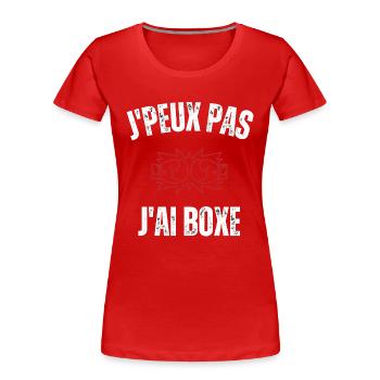 Je peux pas j'ai boxe - T-shirt bio Premium Femme - rouge - Devant - Mia (176cm)