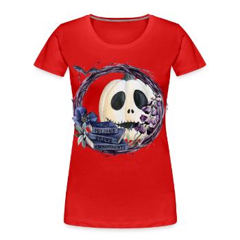 Citrouille d’Halloween - T-shirt bio Premium Femme - rouge - Devant - Mia (176cm)