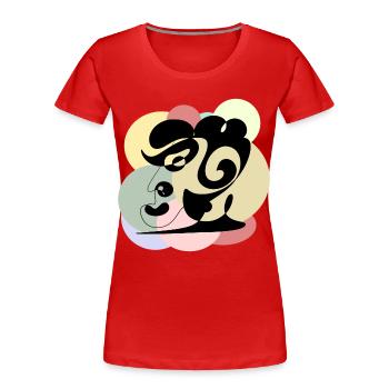 Linienzeichnung Mann - Frauen Premium Bio T-Shirt - Rot - Vorne - Mia (176cm)
