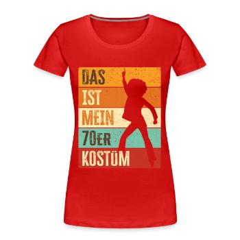 70er Jahre Party Outfit 1970er Siebziger Kostüm - Frauen Premium Bio T-Shirt - Rot - Vorne - Mia (176cm)