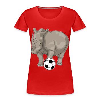 Rhino Football Player Football - Women's Premium Organic T-Shirt - red - Front - Mia (176cm)