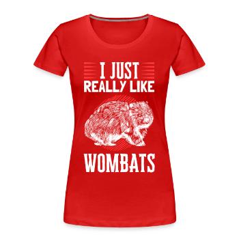 I just like Wombat's Australian Wombat - Women's Premium Organic T-Shirt - red - Front - Mia (176cm)