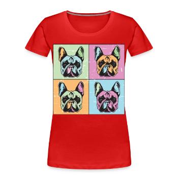Bulldogs Image Abstract - Women's Premium Organic T-Shirt - red - Front - Mia (176cm)