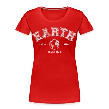 Earth Day - Frauen Premium Bio T-Shirt - Rot - Vorne - Mia (176cm)