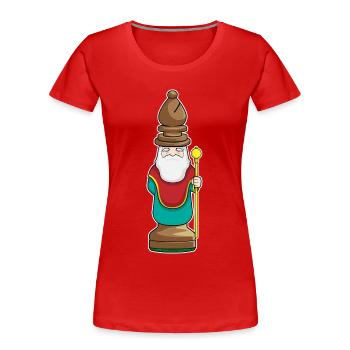 Pièce d’échecs Coureur d’échecs - T-shirt bio Premium Femme - rouge - Devant - Mia (176cm)