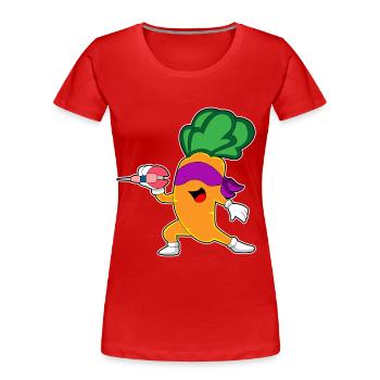 Karotte Dart Dartpfeil - Frauen Premium Bio T-Shirt - Rot - Vorne - Mia (176cm)