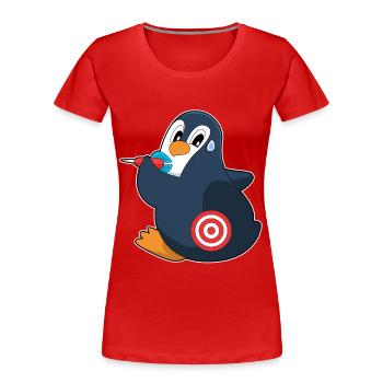 Penguin Dart Dart Dartboard - T-shirt bio Premium Femme - rouge - Devant - Mia (176cm)