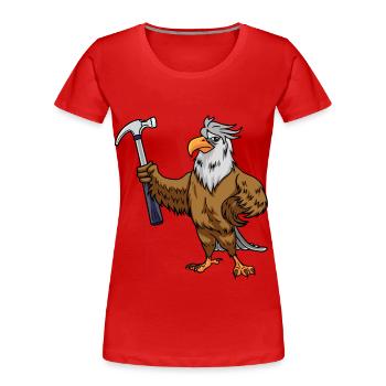Eagle Hammer Tool Atelier Gardien - T-shirt bio Premium Femme - rouge - Devant - Mia (176cm)