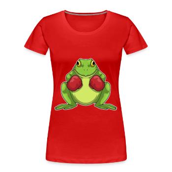 Frosch Boxer Boxhandschuhe Boxen - Frauen Premium Bio T-Shirt - Rot - Vorne - Mia (176cm)