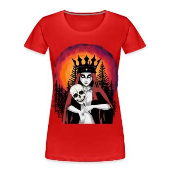 Dark Fantasy Dämon Hexe Satan Satanist Horror - Frauen Premium Bio T-Shirt - Rot - Vorne - Mia (176cm)
