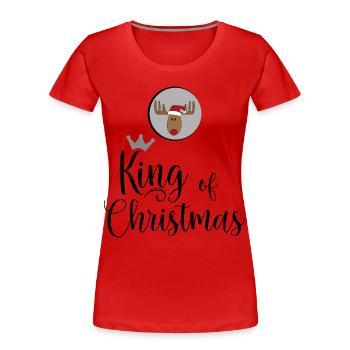 King of Christmas - Women's Premium Organic T-Shirt - red - Front - Mia (176cm)