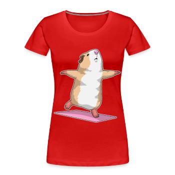 Méditation de Yoga Meerschweich - T-shirt bio Premium Femme - rouge - Devant - Mia (176cm)