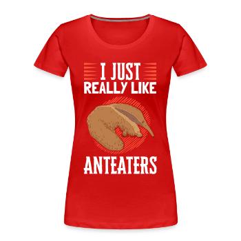 J’aime les fourmiliers fourmiliers - T-shirt bio Premium Femme - rouge - Devant - Mia (176cm)