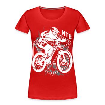 VTT - VTT - VTT - Descente - T-shirt bio Premium Femme - rouge - Devant - Mia (176cm)