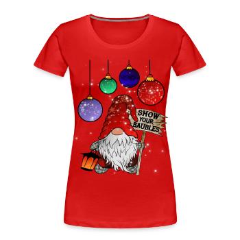 Gnome Christmas Dwarf Merry Christmas - Women's Premium Organic T-Shirt - red - Front - Mia (176cm)