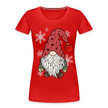 Vintage Gnom Weihnachts Wichtel - Frauen Premium Bio T-Shirt - Rot - Vorne - Mia (176cm)