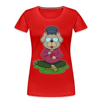 Hund Poker Pokerkarten - Frauen Premium Bio T-Shirt - Rot - Vorne - Mia (176cm)
