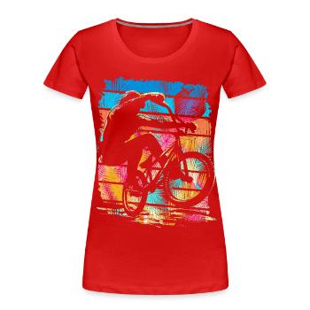 Vintage Bmx Bike - Retro Bmx Bike Colorful - T-shirt bio Premium Femme - rouge - Devant - Mia (176cm)