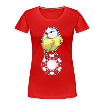 Vogel Poker Jetons de Poker - T-shirt bio Premium Femme - rouge - Devant - Mia (176cm)