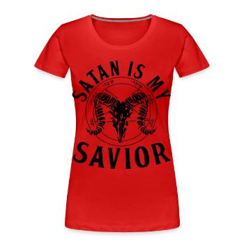 Satanism - Women's Premium Organic T-Shirt - red - Front - Mia (176cm)