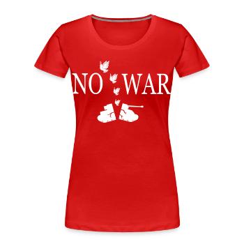 Kein Krieg - Frauen Premium Bio T-Shirt - Rot - Vorne - Mia (176cm)