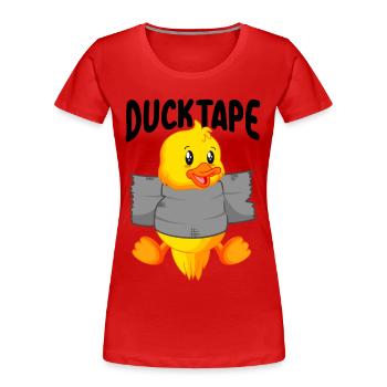 Ruban de canard | Canetons avec ruban adhésif - T-shirt bio Premium Femme - rouge - Devant - Mia (176cm)