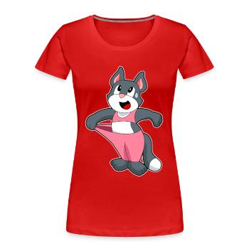 Cat Workout Gymnastics Fitness - Women's Premium Organic T-Shirt - red - Front - Mia (176cm)
