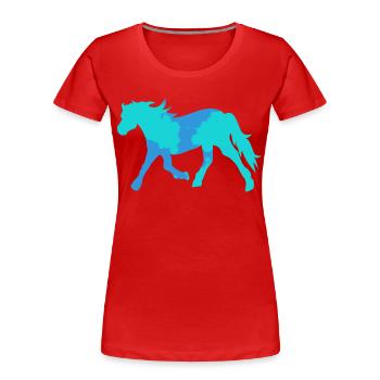 Cool Pferde Islandpferde Pferdeliebe Ross - Frauen Premium Bio T-Shirt - Rot - Vorne - Mia (176cm)