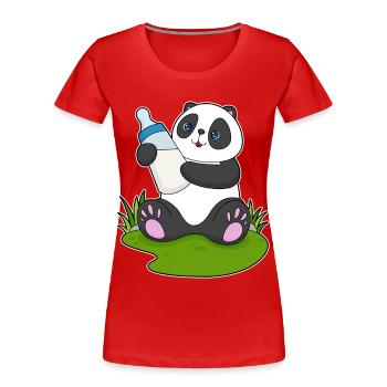 Lait pour biberon Panda - T-shirt bio Premium Femme - rouge - Devant - Mia (176cm)