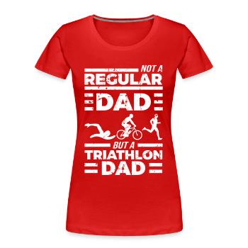 Lustiger Triathlon Vater - Frauen Premium Bio T-Shirt - Rot - Vorne - Mia (176cm)