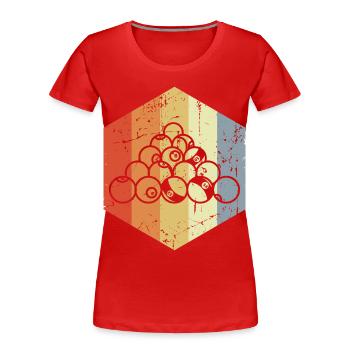 Vintage Billiards - Women's Premium Organic T-Shirt - red - Front - Mia (176cm)