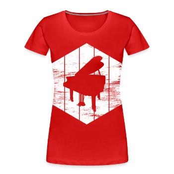 Flügel - Frauen Premium Bio T-Shirt - Rot - Vorne - Mia (176cm)