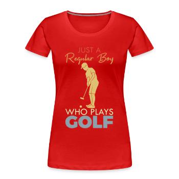 Garçon de golf - T-shirt bio Premium Femme - rouge - Devant - Mia (176cm)