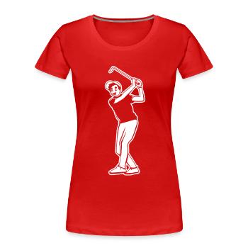 Golfspieler Junge - Frauen Premium Bio T-Shirt - Rot - Vorne - Mia (176cm)